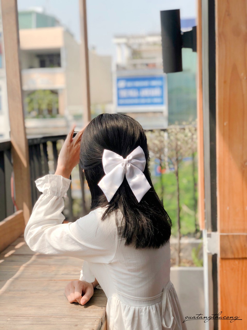 Kẹp tóc nơ vải 10*12cm
